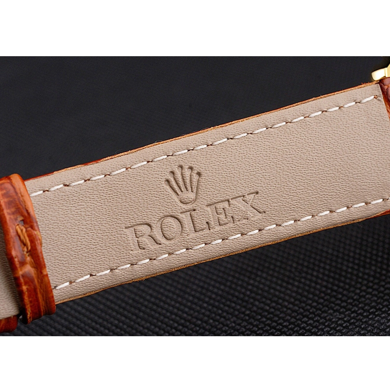 Good Copy Rolex Watches Light Brown Case Leather Dial Swiss Gold Gold Rolex Datejust Strap 0613